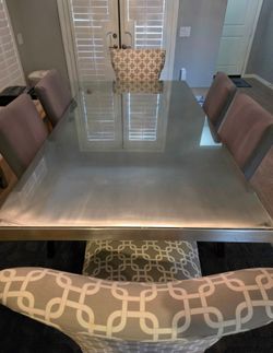 Stainless steel top dinning dinner table and chairs