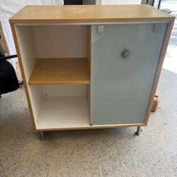 IKEA Cabinet Bookshelf With Glass Sliding Door