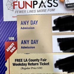 3 Los Angeles County Fair Tickets 