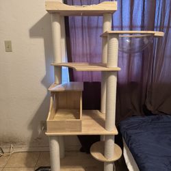 Wooden Cat Tower 64 in. Tall