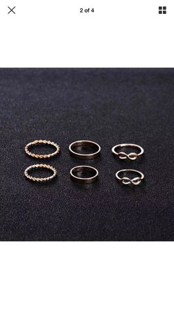6pcs Gold Infinity Stacking Midi Rings