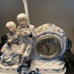 Vintage Porcelain Clock/Lamp