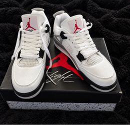 New Air Jordan Retro 4 Cement White Size 8.5