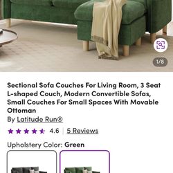 L-Shaped Sectional Couch With Ottoman 