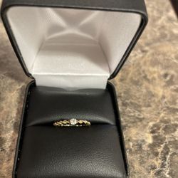 .05 Diamond Gold Ring Size 6