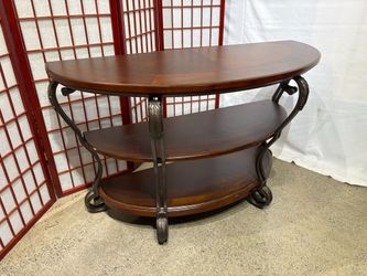 Traditional Style Brown Cherry Finish Sofa Table