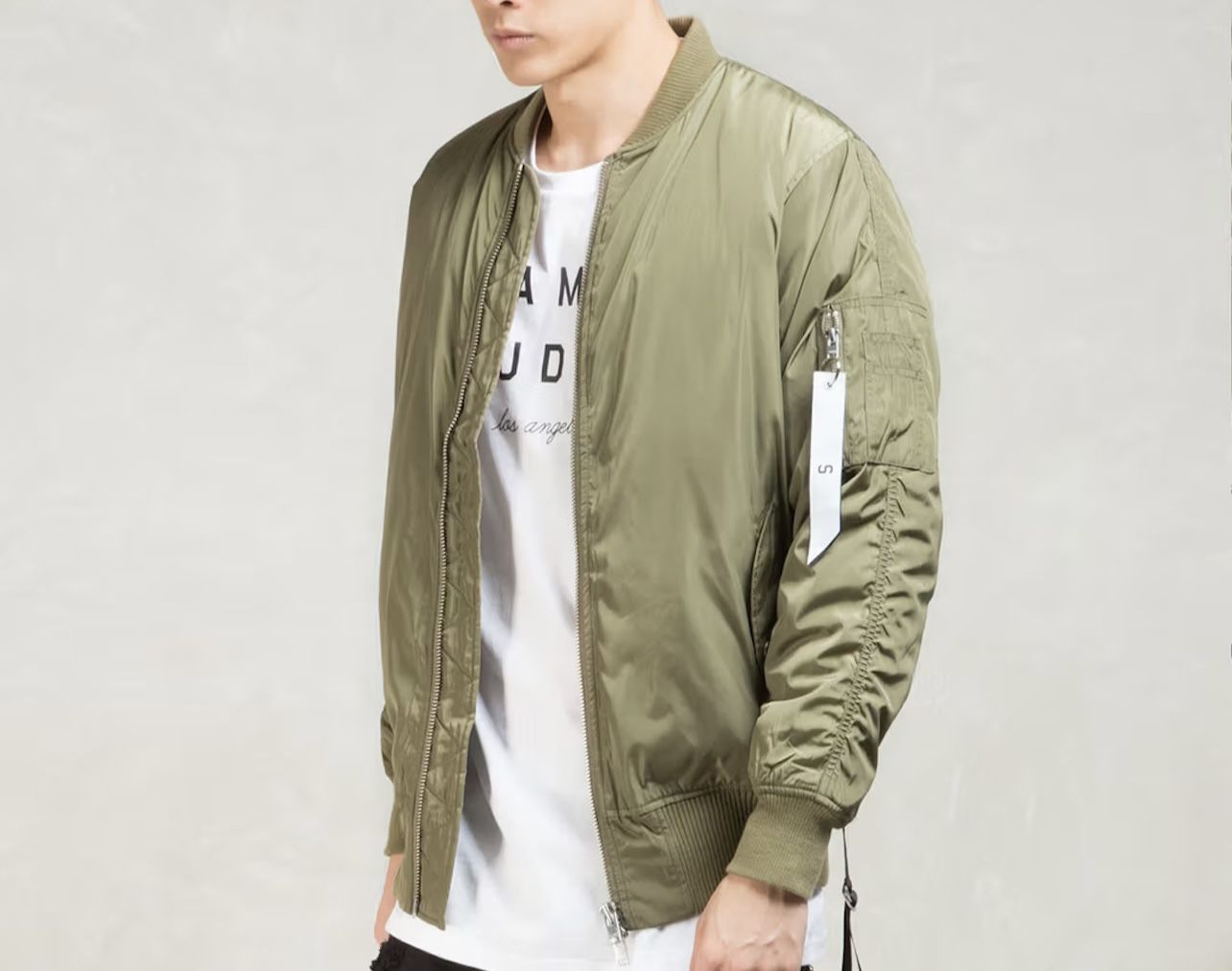 Stampd Green Strapped Bomber Jacket Size Small