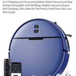2 in 1 Mopping and Vacuuming Robot, Robot Vacuum and Mop Combo Compatible with WiFi/App, Robotic Vacuum Cleaner Self-Charging, Slim, Ideal for Pet Fam
