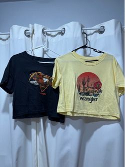 Two Wrangler cropped top size small