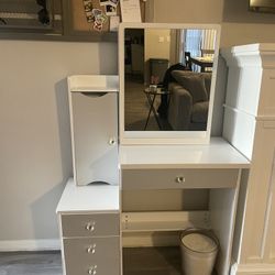 KIDS White And Gray Vanity 