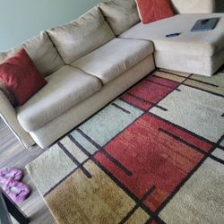 Sectional & Rug Sold Together