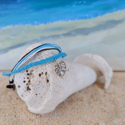 Blue Tropical Leaf Monstera Friendship Bracelets 