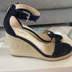 Navy Wedge Heels