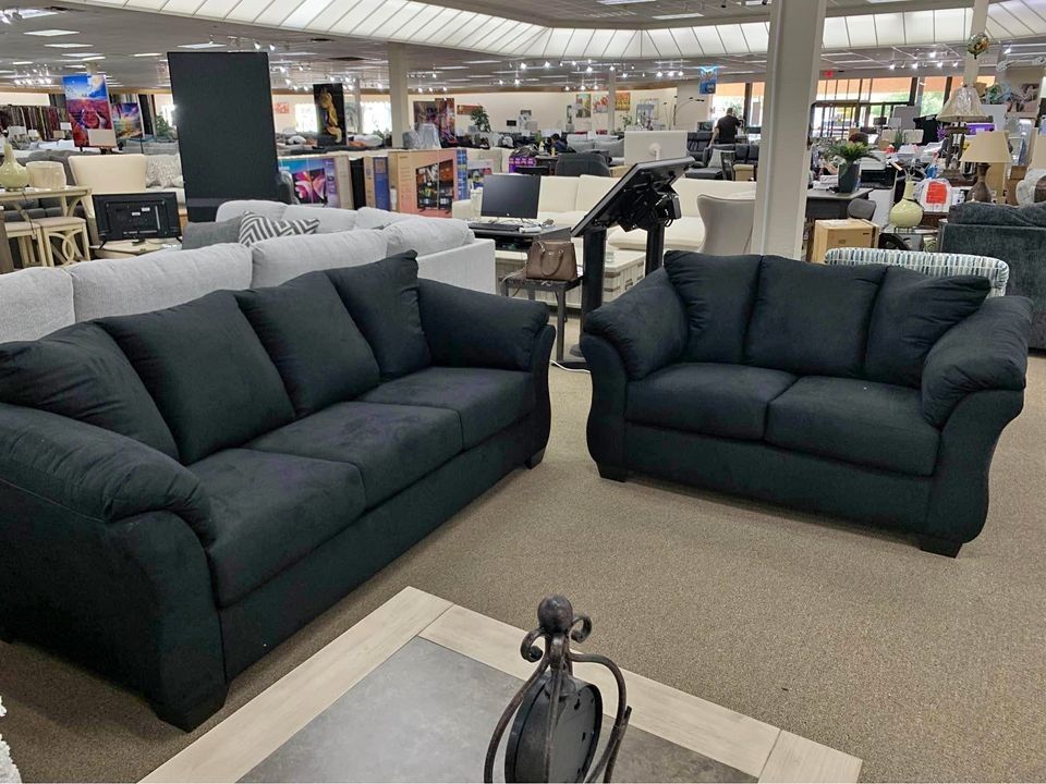 Brand New ▪️ Darcy Black Living Room Set▪️$10 Down Payment Finance▪️# Sofa # Loveseat # Couch # Living Room Set Options Available