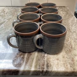 Stoneware Coffee Mug Set 8 Pc.