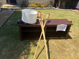FREE lamp, desk, tiki torches