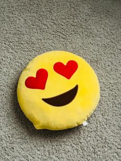 Heart-Eyes Emoji Throw Pillow