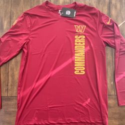 Washington Commanders Long Sleeve  Dri-Fit  Shirt XL NWT