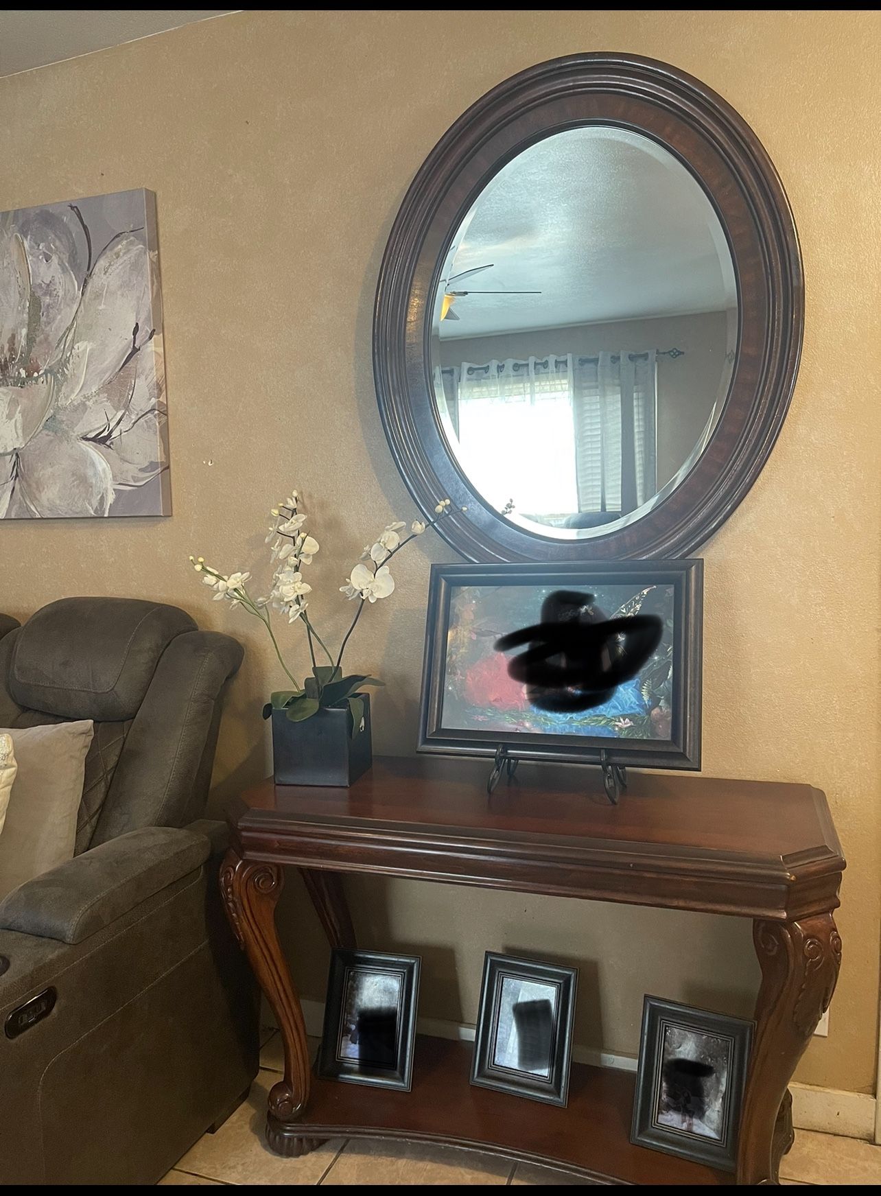 Coffee table with mirror