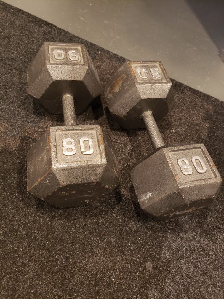 Free weights / dumbbells 80lb set