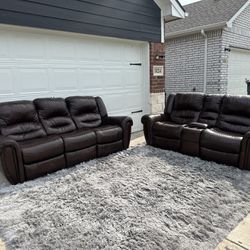Great Sofá And Loveseat Leather Recliner 🚚✅