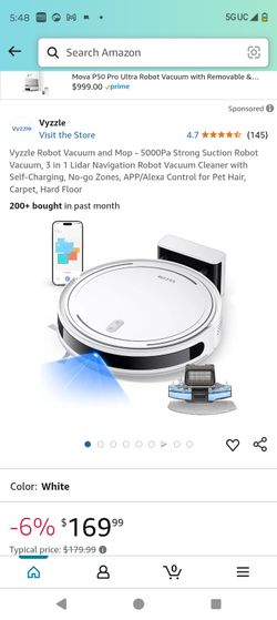 New Robot Broom N Mop 60$