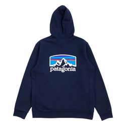Patagonia Fitz Roy Horizons Uprisal Hoody Medium M Mens Blue Hoodie Sweatshirt