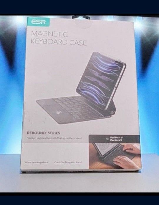 ESR Case for iPad Air 11 Inch with Keyboard (M2, 2024) and iPad Pro 11/Air 5th/4th Generation, Easy Setup Magnetic Stand
