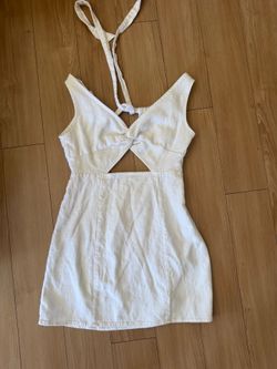 White Linen Dress Size Small