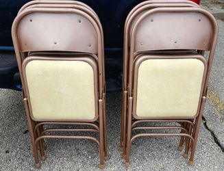 6 Folding Metal Deluxe Padded Heavy Duty Chairs
