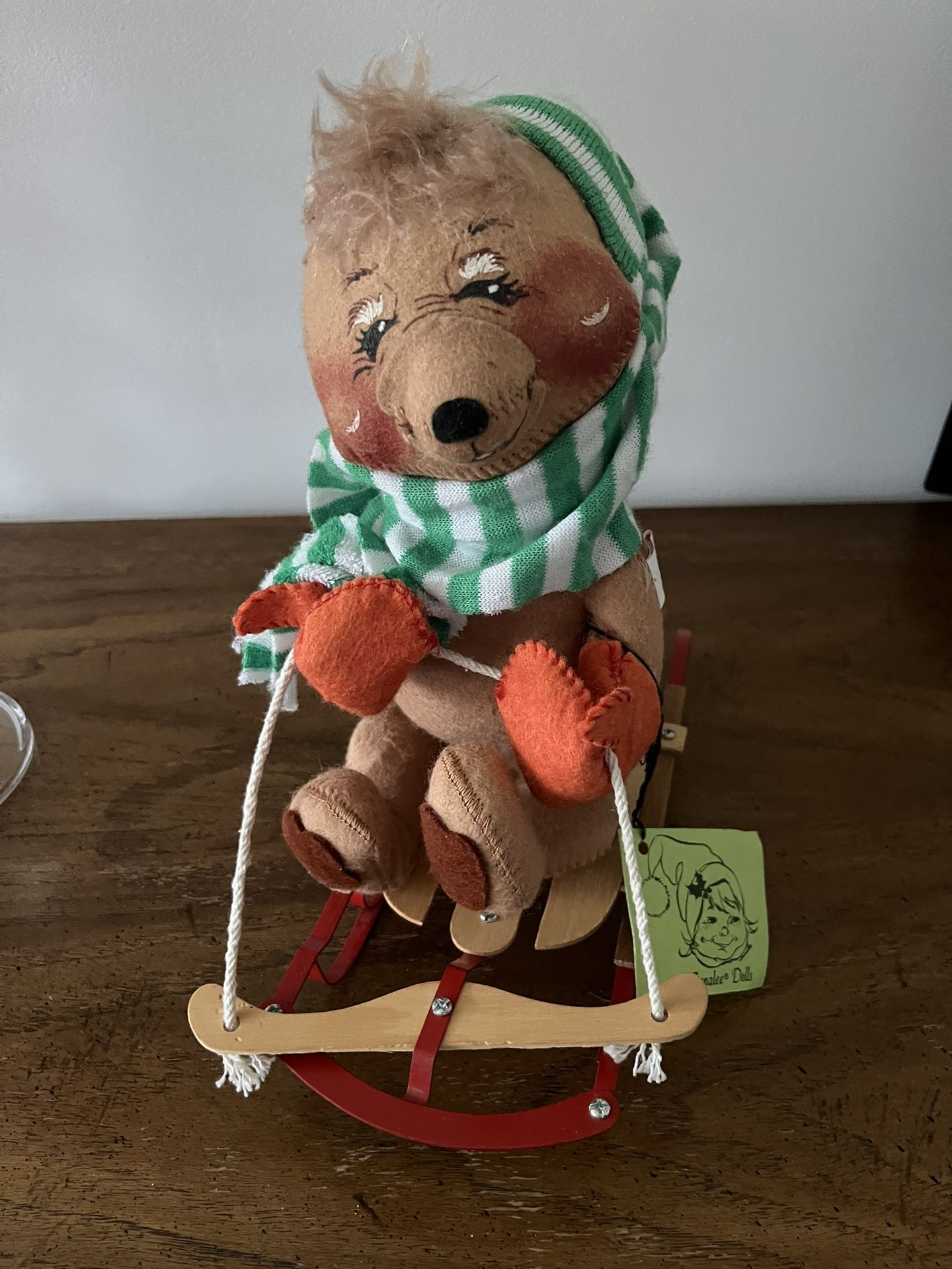 Annalee Bear on a Sled Doll