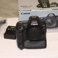 Canon EOS 5D MARK IV 30.4 MP Digital SLR Camera - Black Body with battery grip