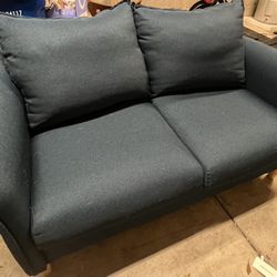 Dark Blue Loveseat / Couch / Sofa 56.8”