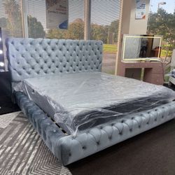 New King Size Bed Frame + King Hybrid Mattress