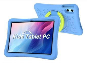 New Kids Tablet 10.1” Android 14 – 128GB – Blue Protective Case