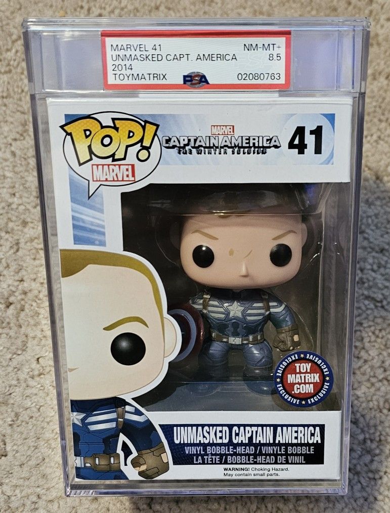 Captain America Funko #41. 2014 Pop Graded PSA 8.5
