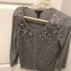 Grey Dress Sweater With Sequins