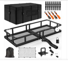 Hitch Mount Cargo Carrier with Cargo Bag Kit