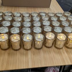 50 Gold Tea Lights With Battery Candles. $50 For All. City Of Orange. Wedding. Party. Event. 