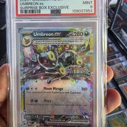 Prismatic Evolutions Umbreon Ex Surprise Box Stamped  Psa 9