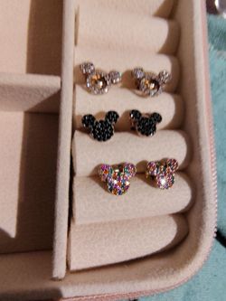 Mickey Mouse Pave Stud Earrings