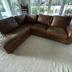 Pottery Barn Leather Sectional- Local Delivery Included! 