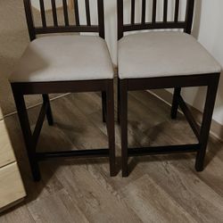 Bar Stool With Backrest, Dark Brown 