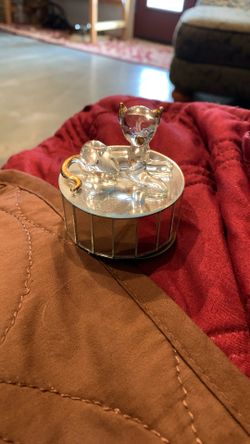 Vintage Crystal Mirrored Glass Music Box(cat) 