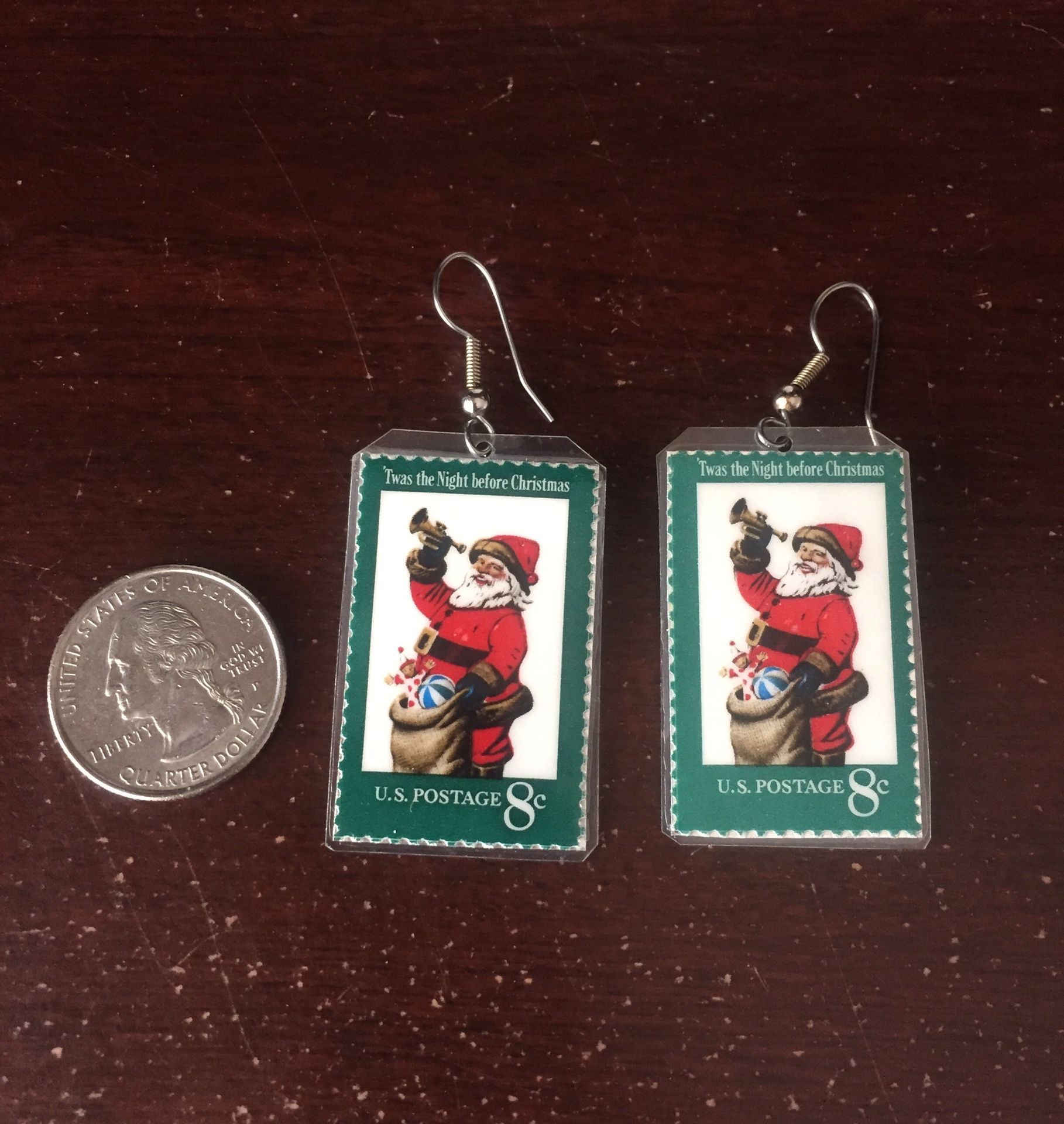 Christmas “Postage Stamp” Earrings