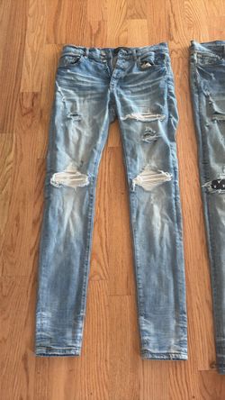 Amiri Jeans White Patches