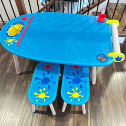 Kid blue table and two chair set
