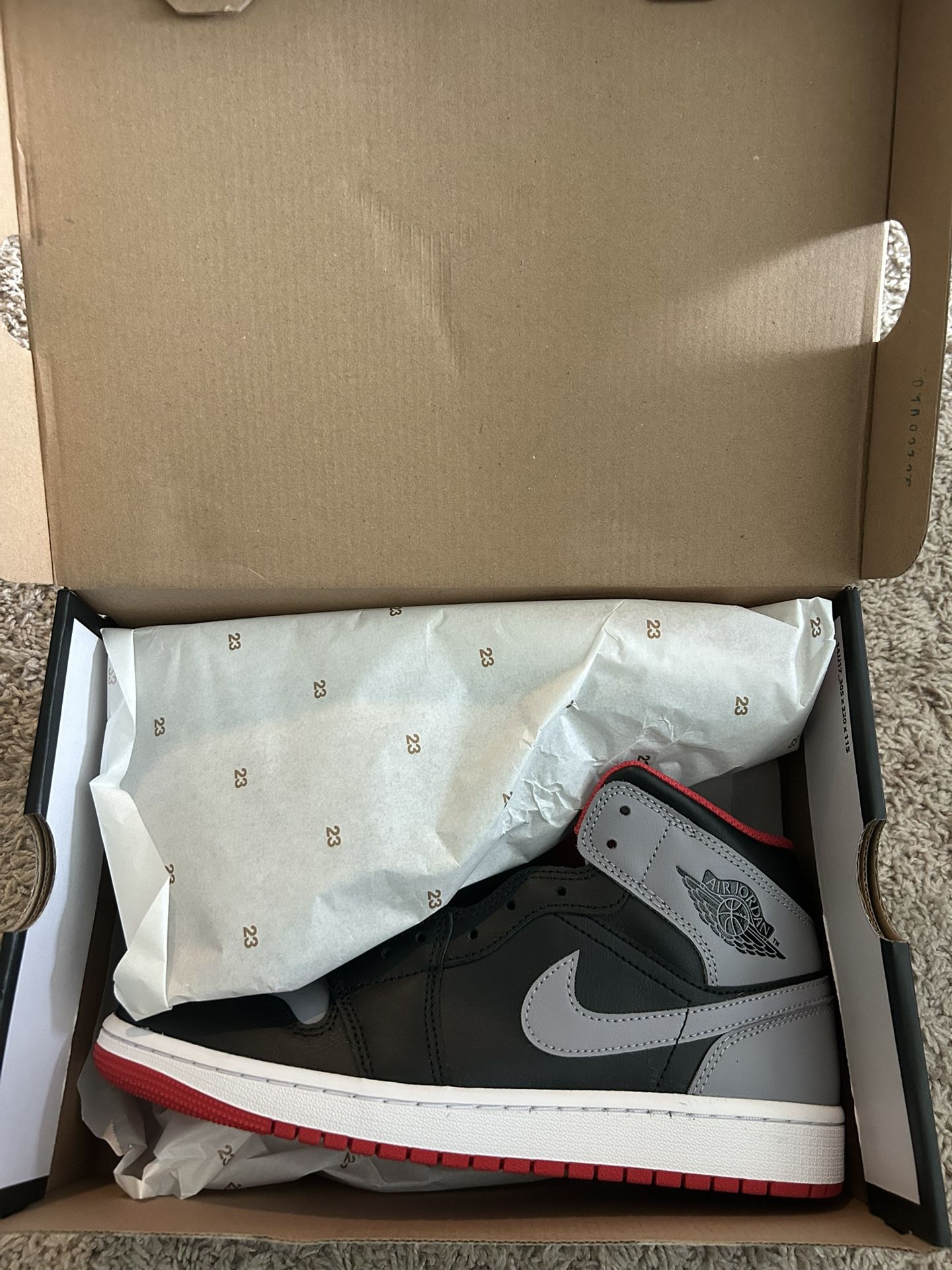 Jordan 1 Mid Cement Fire Red sneakers