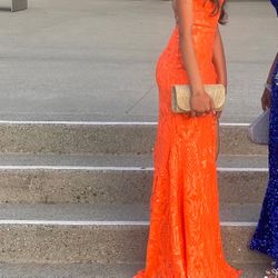 Orange windsor prom dress 