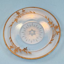 Glass Plate with Silver Metal Details